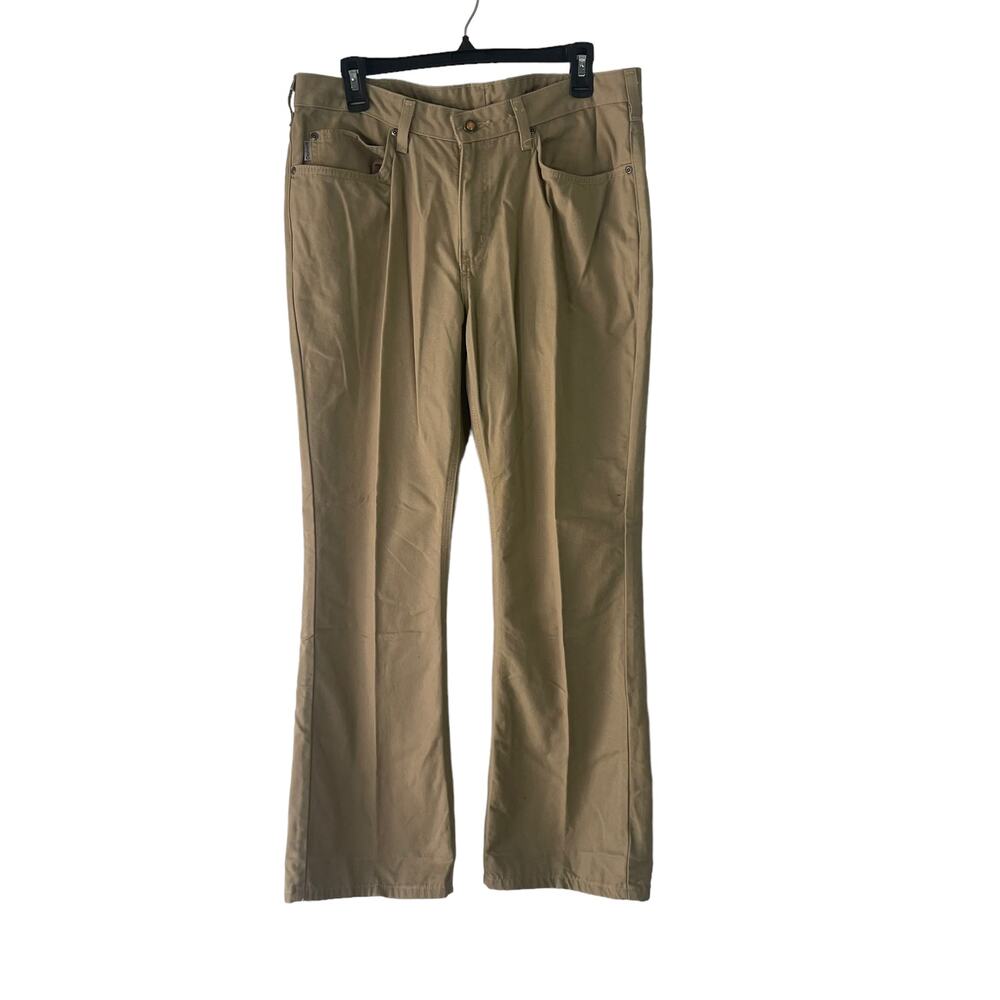 Carhartt Women's Size 14‎ X 30 Khaki Workwear Straight Leg Pants